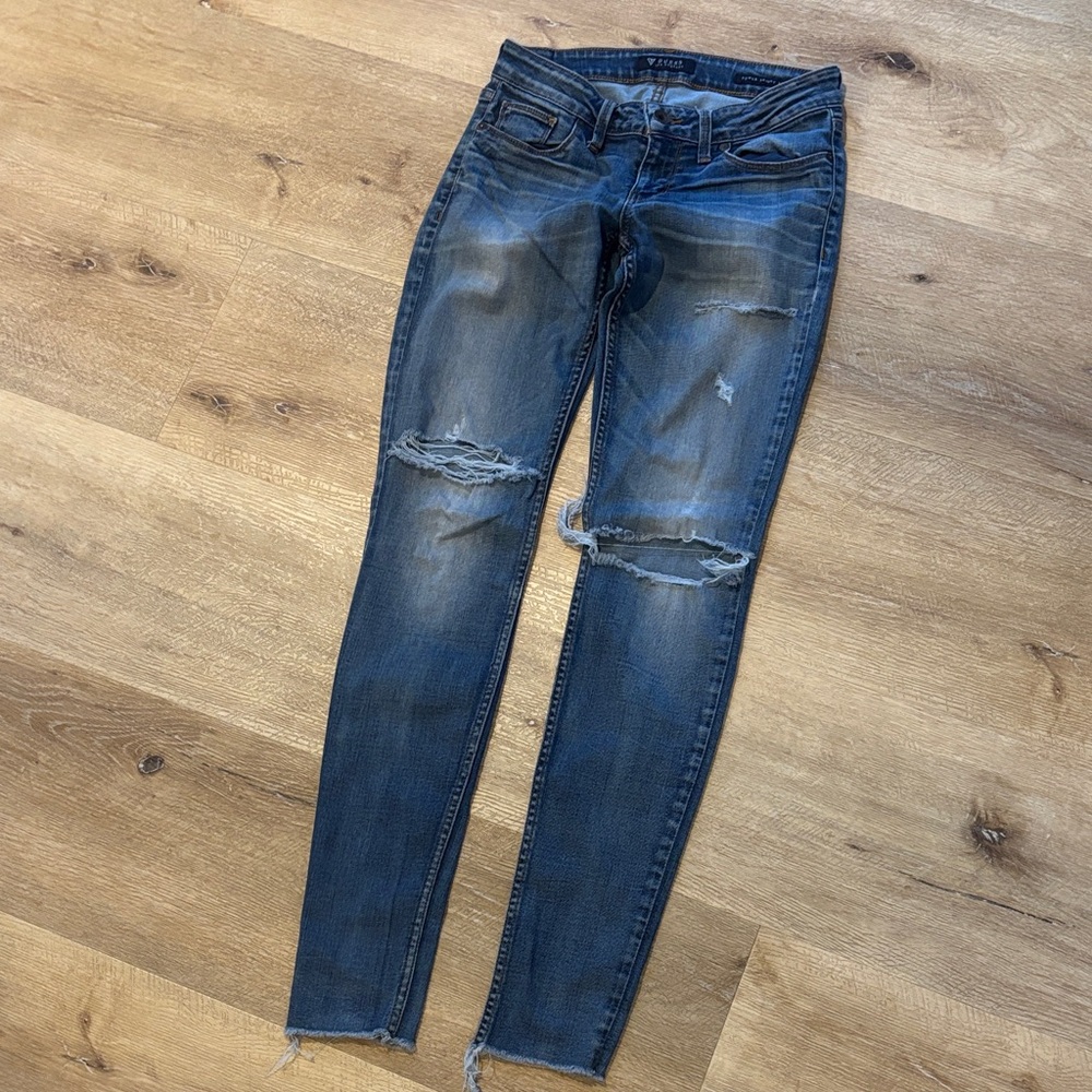 Guess Dark Blue Distressed Skinny Jeans